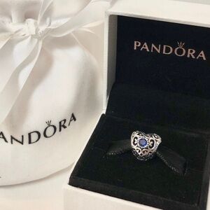 🌹🍃New Pandora💙September Heart Birthstone Sterling Silver Charm🌹🍃